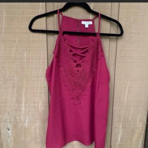 🍁Nine Britton Criss-cross top lace detail